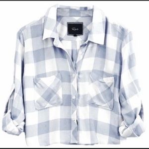 Rails cropped flannel button down